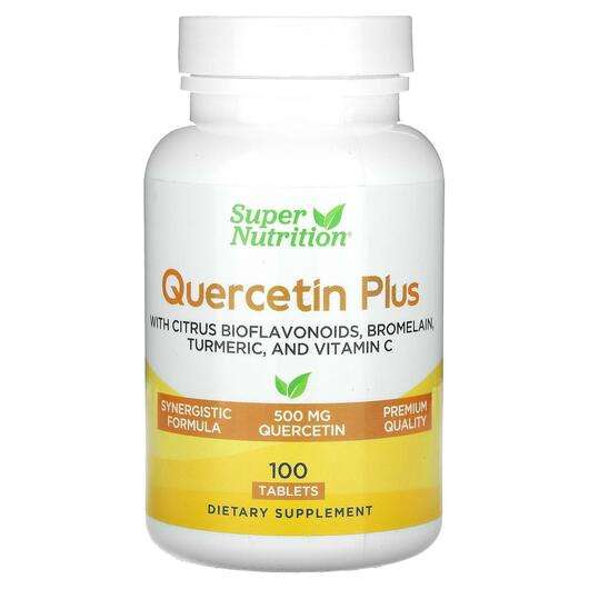 Основное фото товара Super Nutrition, Кверцетин, Quercetin Plus, 100 таблеток