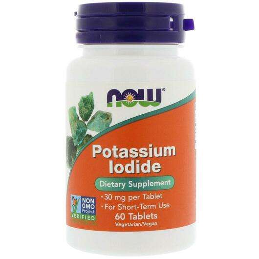 Основное фото товара Now, Йодид калия 30 мг, Potassium Iodide, 60 таблеток