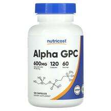 Nutricost, Альфа-глицерилфосфорилхолин, Alpha GPC 600 mg, 120 ...