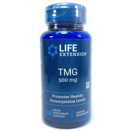 Основне фото товара Life Extension, TMG 500 mg, Триметилгліцин 500 мг, 60 капсул