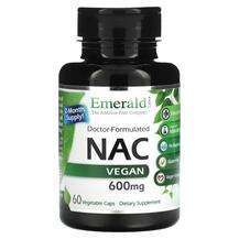 Emerald, NAC N-ацетил-L-цистеин, NAC Vegan 600 mg, 60 капсул