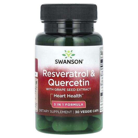 Основне фото товара Swanson, Resveratrol & Quercetin, Ресвератрол, 30 капсул