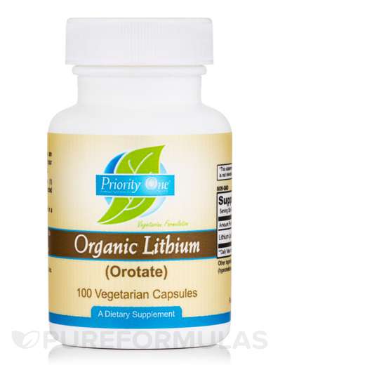 Основное фото товара Priority One, Литий, Organic Lithium 5 mg, 100 капсул
