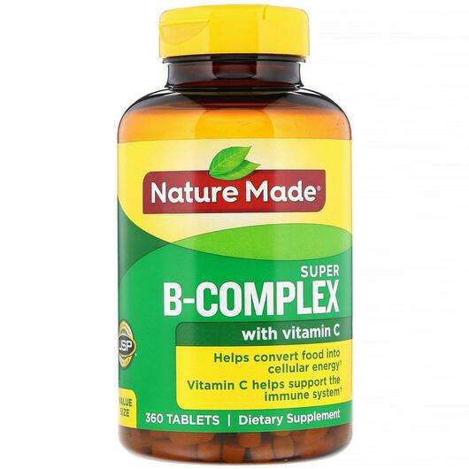Основне фото товара Nature Made, Super-B Complex with Vitamin C 360, Комплекс віта...