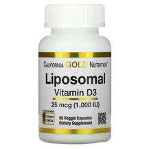 Liposomal Vitamin D3 25 mcg, Ліпосомальний D3 1000 МО, 60 капсул