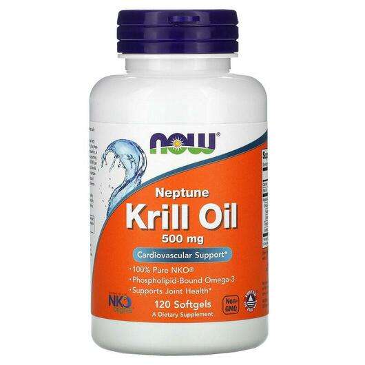 Основное фото товара Now, Масло Криля 500 мг, Neptune Krill Oil, 120 капсул