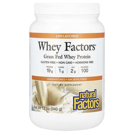 Основное фото товара Протеин, Whey Factors 100% Natural Whey Protein Unflavored, 340 г