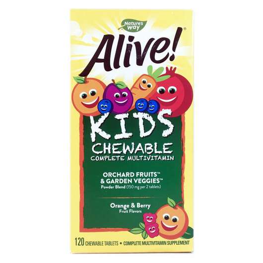 Основне фото товара Nature's Way, Alive! Kids Chewable Multi, Мультивітаміни,...
