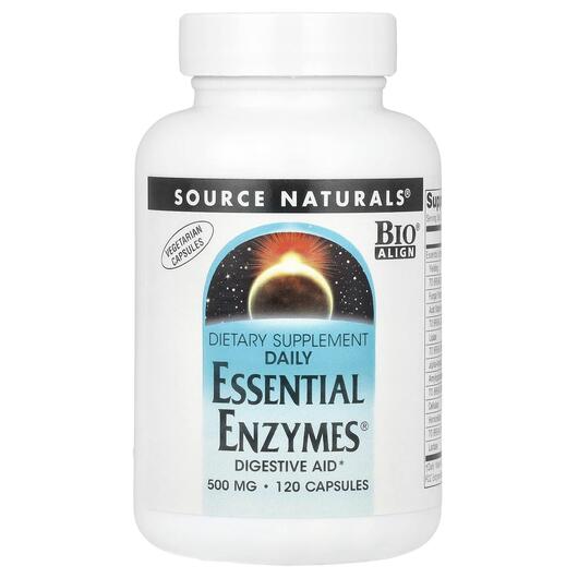 Основное фото товара Daily Essential Enzymes 500 mg Основное фото товара Source Naturals, Ферменты, Daily Essential Enzymes 500 mg, 120 ка