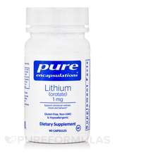 Pure Encapsulations, Литий, Lithium orotate 1 mg, 90 капсул