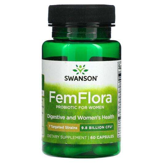 Основне фото товара Swanson, FemFlora, Пробіотики для жінок, 60 капсул