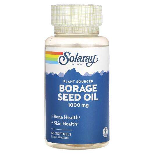 Основне фото товара Solaray, Borage Seed Oil 1000 mg, Олія Бурачника, 50 капсул