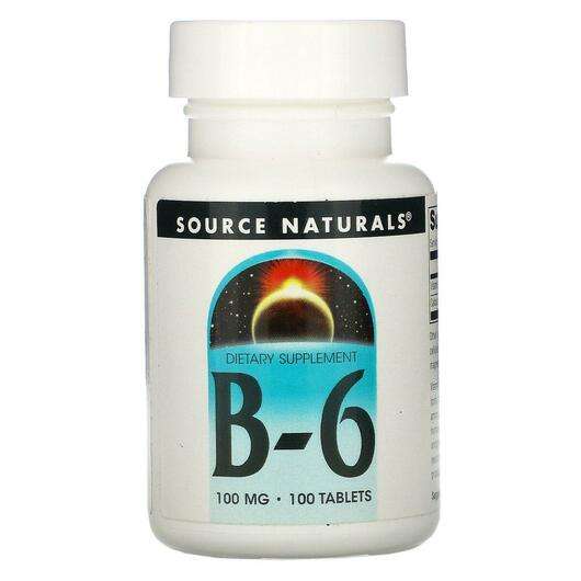 Основное фото товара Source Naturals, Витамин B-6 100 мг, B6 100 mg 100, 100 таблеток