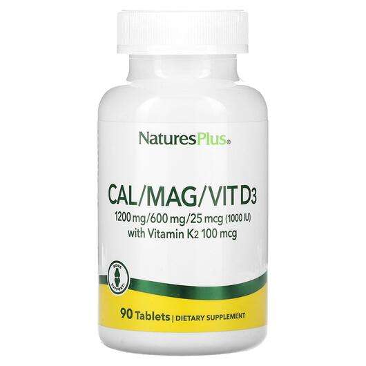 Основное фото товара Natures Plus, Кальций Магний D3, Cal/Mag/Vit D3 with Vitamin K...