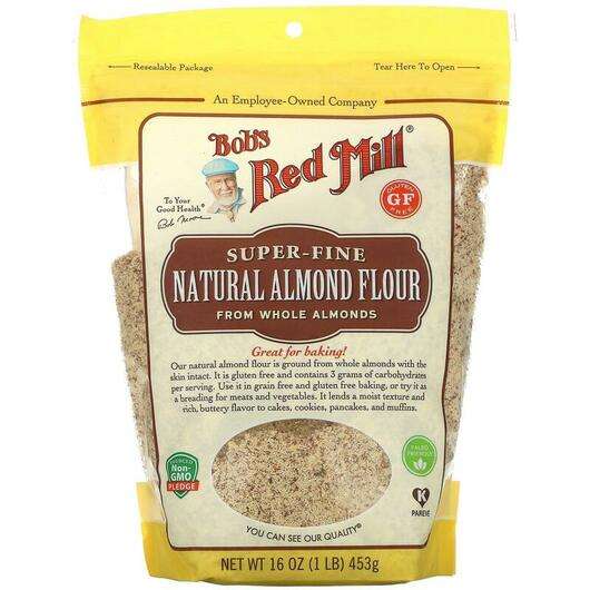 Основне фото товара Bob's Red Mill, Natural Almond Flour Super Fine, Мигдальне бор...