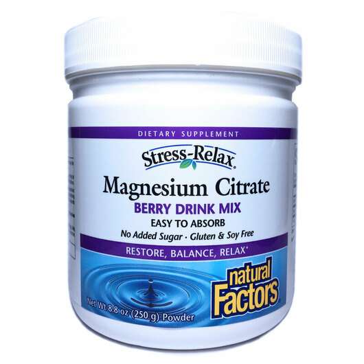Основное фото товара Natural Factors, Цитрат Магния, Magnesium Citrate 300 mg Berry...