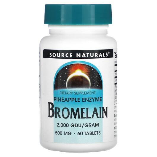 Основное фото товара Bromelain 2000 GDU/g 500 mg, Бромелайн 2000 GDU 500 мг, 60 таблет