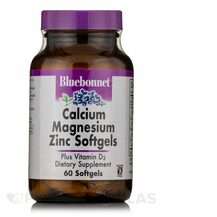 Bluebonnet, Calcium Magnesium Zinc Plus Vitamin D3, 60 Softgels