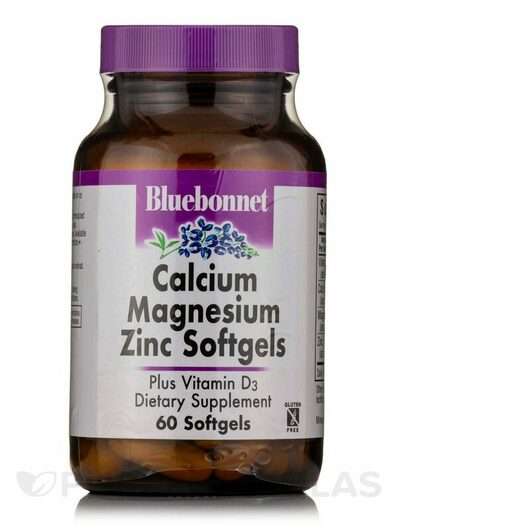 Основне фото товара Bluebonnet, Calcium Magnesium Zinc Plus Vitamin D3, Кальцій ма...