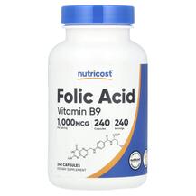 Вітамін B9 Фолієва кислота Folic Acid 1000 mcg Nutricost