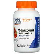 Doctor's Best, Melatonin Gummies 5 mg, Мелатонін 5 мг, 60 цукерок
