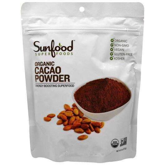 Основное фото товара Sunfood, Какао Порошок, Organic Cacao Powder, 227 г