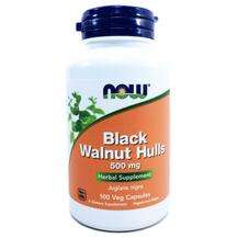 Now, Black Walnut Hulls 500 mg, Чорний горіх 500 мг, 100 капсул