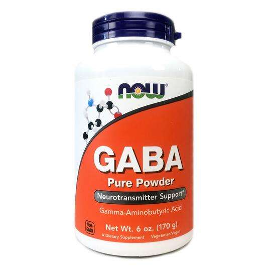 Основне фото товара Now, GABA Pure Powder, ГАМК порошок, 170 г