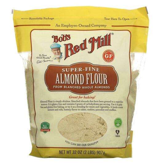 Основное фото товара Bob's Red Mill, Миндальная мука, Super-Fine Almond Flour, 907 г