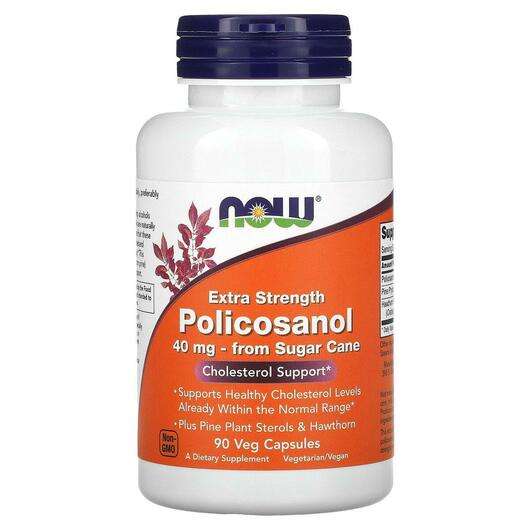 Основное фото товара Now, Поликозанол 40 мг, Extra Strength Policosanol, 90 капсул