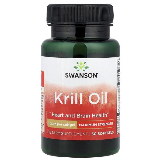 Основне фото товара Krill Oil Maximum Strength Основне фото товара Krill Oil Maximum Strength, Олія Антарктичного Кріля, 30 капсул