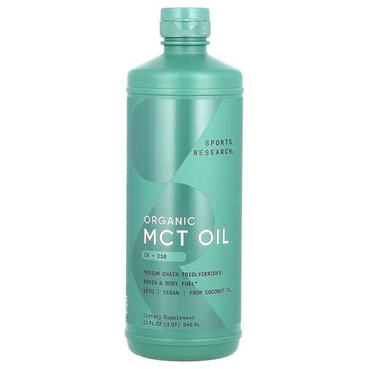 Основное фото товара Sports Research, MCT Масло, Organic MCT Oil Unflavored, 946 мл
