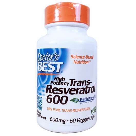 Основне фото товара Doctor's Best, Trans-Resveratrol 600 mg, Транс-Ресвератрол 600...
