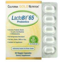 California Gold Nutrition, LactoBif 65 Billion, Пробіотики Лак...