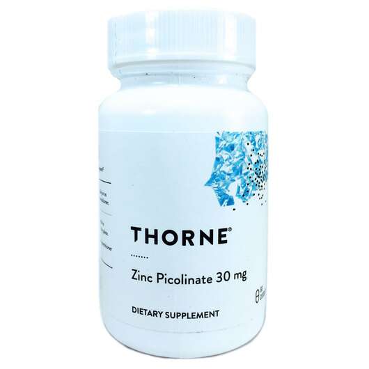Основне фото товара Thorne, Zinc Picolinate 30 mg, Цинк піколінат 30 мг, 60 капсул