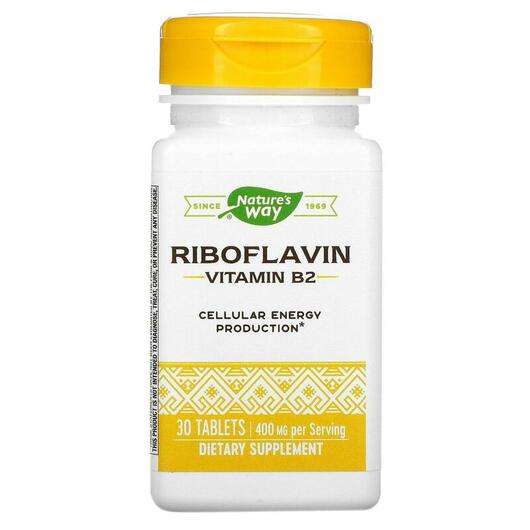 Основное фото товара Nature's Way, Рибофлавин В2 400 мг, Riboflavin Vitamin B2, 30 ...