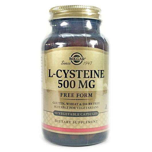Основне фото товара Solgar, L-Cysteine 500 mg, L-Цистеїн 500 мг, 90 капсул