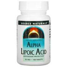 Source Naturals, Alpha Lipoic Acid 50 mg 100, Альфа-ліпоєва ки...