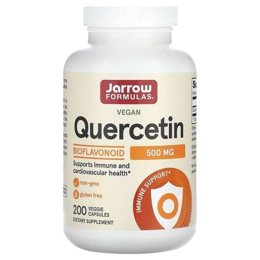 Основное фото товара Jarrow Formulas, Кверцетин 500 мг, Quercetin 500 mg, 200 капсул