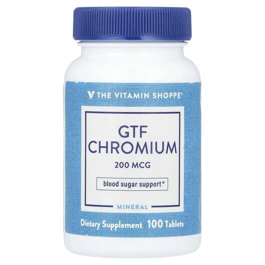 Основное фото товара TheVitaminShoppe, Хром, GTF Chromium 200 mcg, 100 таблеток