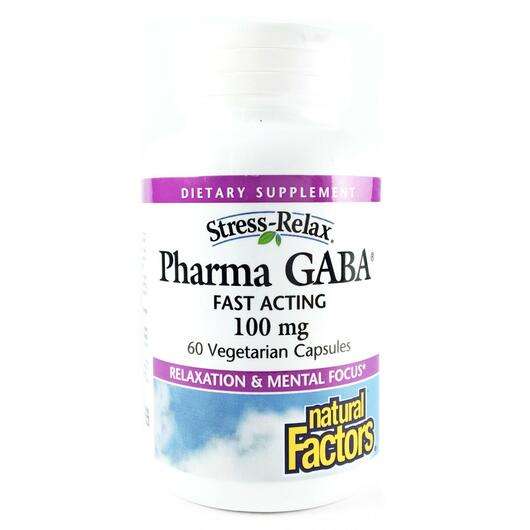 Основне фото товара Natural Factors, Stress Relax Pharma GABA 100 mg, Підтримка ст...
