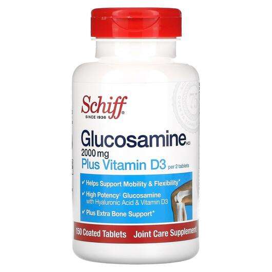 Основное фото товара Schiff, Глюкозамин Хондроитин D3, Glucosamine HCl D3, 150 табл...