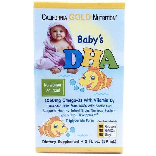 Основне фото товара California Gold Nutrition, Baby's DHA, ДГК для дітей з вітамін...