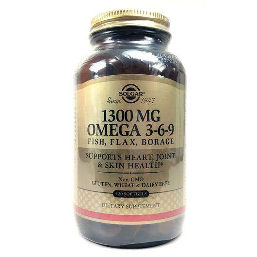 Основне фото товара Solgar, EFA Omega 3-6-9, Омега 3-6-9 EFA 1300 мг, 120 капсул