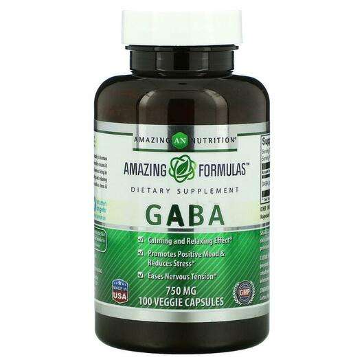 Основне фото товара Amazing Nutrition, Gaba 750 mg, ГАМК, 100 капсул