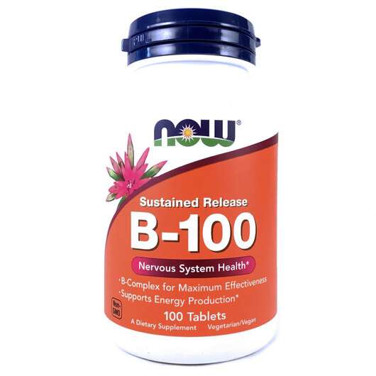 Основне фото товара Now, B-100 Sustained Release, B-Комплекс B-100, 100 таблеток