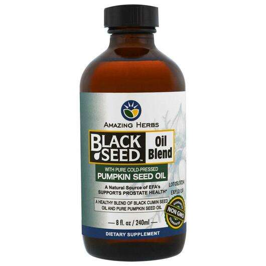 Основное фото товара Amazing Herbs, Масло черного тмина, Black Seed Oil Blend, 240 мл