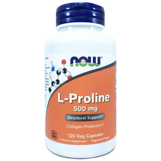 Основне фото товара Now, L-Proline 500 mg, L-Пролін 500 мг, 120 капсул