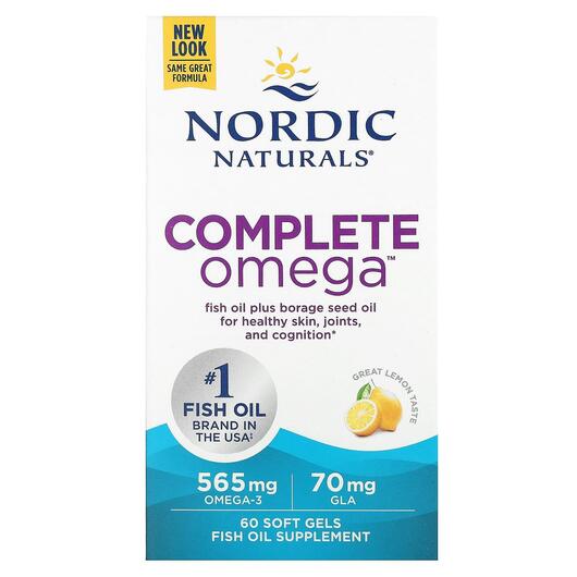 Основное фото товара Nordic Naturals, Омега 3, Complete Omega Lemon 1000 mg, 60 капсул