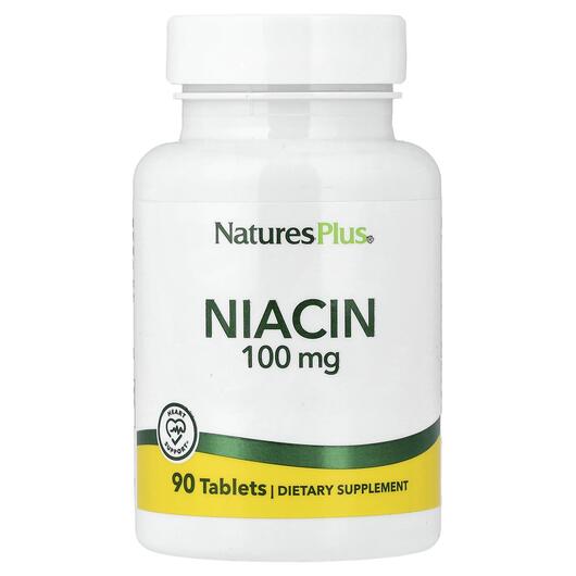 Основне фото товара Niacin 100 mg Основне фото товара Natures Plus, Niacin 100 mg, Вітамін B3 Ніацин, 90 таблеток
